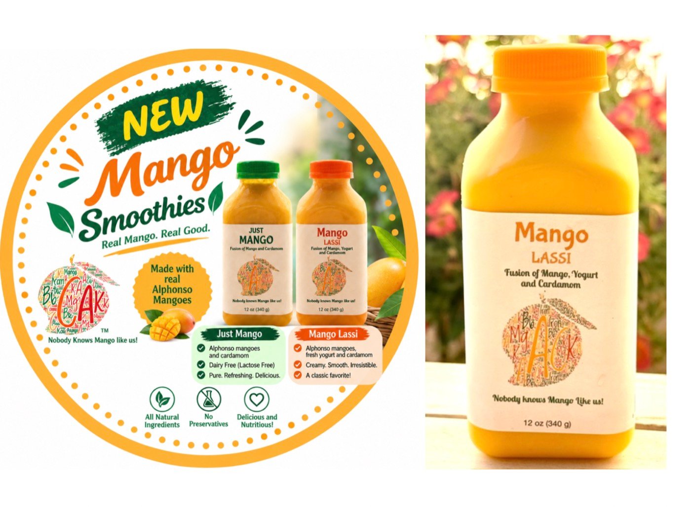 Mango Lassi Smoothie: Fusion of Mango, Yogurt and Cardamom